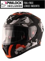 Axor Apex Street Camo Orange Solskjerm Pinlock Included Mc Hjelm - Mcv