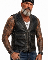 Thor Rubbof Black/Brown Skinnvest Mcv