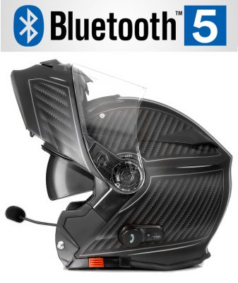 Bluetooth Bullet Hd Matt Grå V5 Solskyrm Mc Hjelm