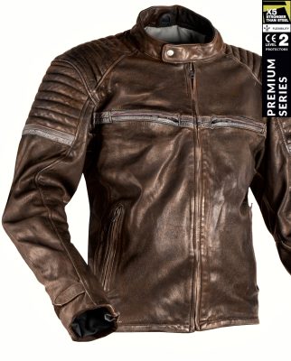 Stealth 92X Vintage Brun Goatnappa Ce Premium Mc Skinnjakke