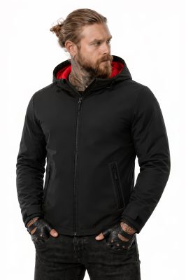 Bandit Armor Black-Red Softshell Ce-Aa Motorsykkeljakke