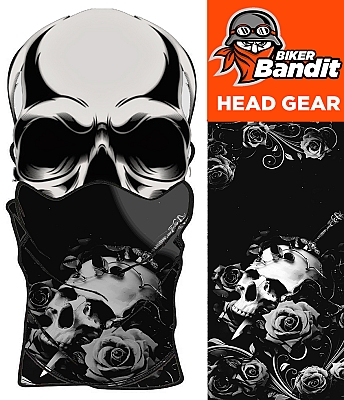 Skull N Roses White Bandanna Hals Tube Hals Varmere Balaclava