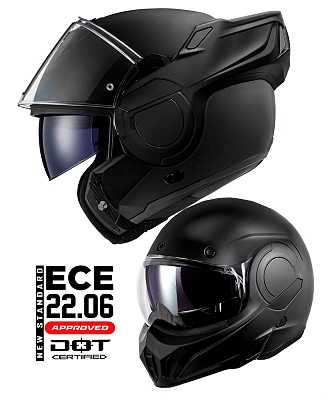 Ece 22.06 Tour Reverse Flip Modular Jet Black Matt Åpnebar Mc Hjelm