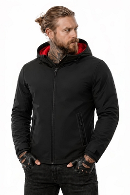 Bandit Armor Black-Red Softshell Ce-Aa Motorsykkeljakke