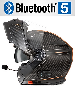 Bluetooth Bullet Hd Matte Orange V5 Solvisir Mc Hjelm
