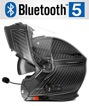 Bluetooth Bullet Hd Matt Grå V5 Solskyrm Mc Hjelm