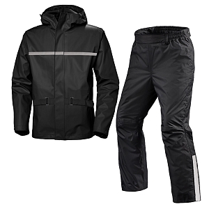 Kr Motorain Sort Regndrakt 2-Deks