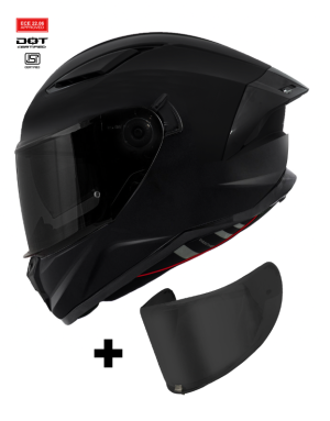 Ece 22-06 Darkknight Panther Matt Svart + Dark Visor Solskilde Mc Hjelm