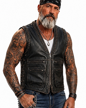 Thor Rubbof Black/Brown Skinnvest Mcv