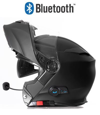 Blinc Bluetooth Matt Svart Rs983 Stereo Mc Hjelm