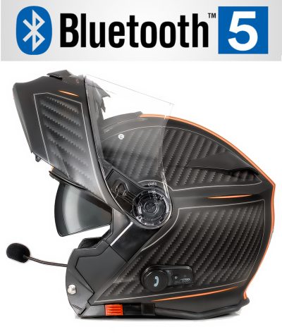 Bluetooth Bullet Hd Matte Orange V5 Solvisir Mc Hjelm