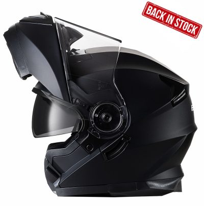 Bno Flipup-2 Mattsort Sunvisor Mc Hjelm