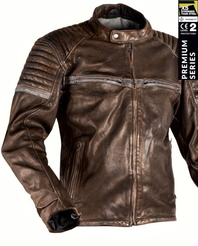 Stealth 92X Vintage Brun Goatnappa Ce Premium Mc Skinnjakke