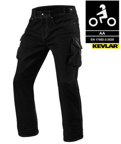 Kevlar Cargo Jeans Sort - Langt Ben Ce Aa Stretch Unisex Mc Jeans - Mcv
