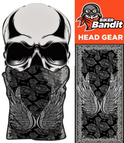 Black Paisley Wings Bandanna Hals Tube Hals Varmere Balaclava