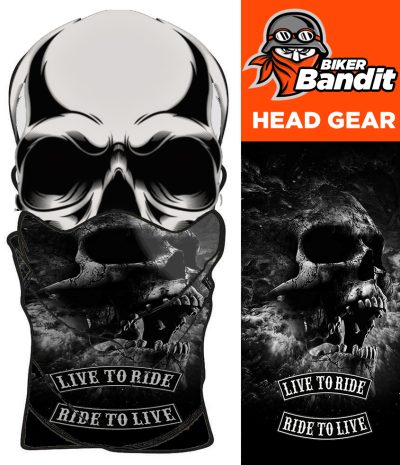 Live To Ride Skull Bandanna Hals Tube Hals Varmere Balaclava