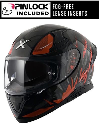 Axor Apex Hunter Black Orange Solskjerm Mc Hjelm - Mcv