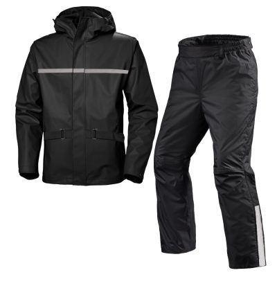 Kr Motorain Sort Regndrakt 2-Deks