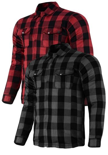 Biker-Shirt Red/Grey Ce-A Flanell Mcskjorte