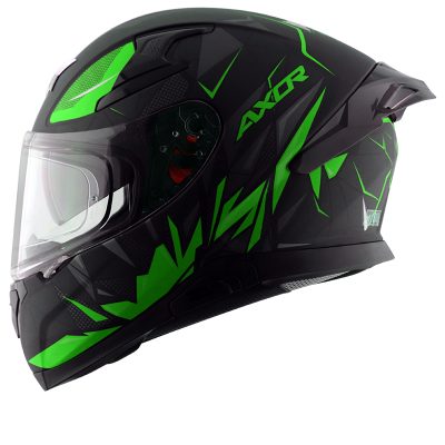Hunter Semi Matt Black Green Solskjerm Pinlock Mc Hjelm - Mcv