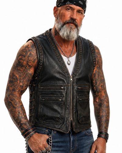 Thor Rubbof Black/Brown Skinnvest Mcv