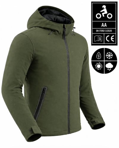 Bandit Armor Olivegreen Softshell Ce-Aa Motorsykkeljakke