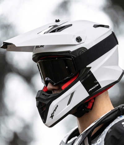 Axor X-Cross Solid White Motocross Cross Hjelm  