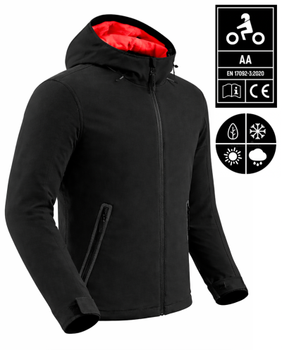 Bandit Armor Black-Red Softshell Ce-Aa Motorsykkeljakke