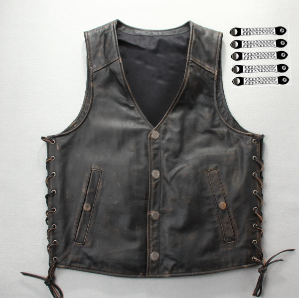 Premium Biker Reager Distressed Hd Skinnvest