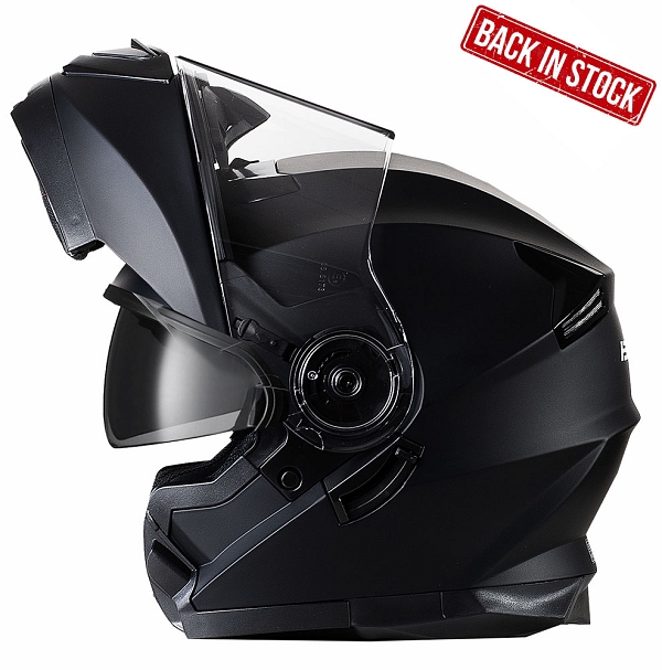 Bno Flipup-2 Mattsort Sunvisor Mc Hjelm