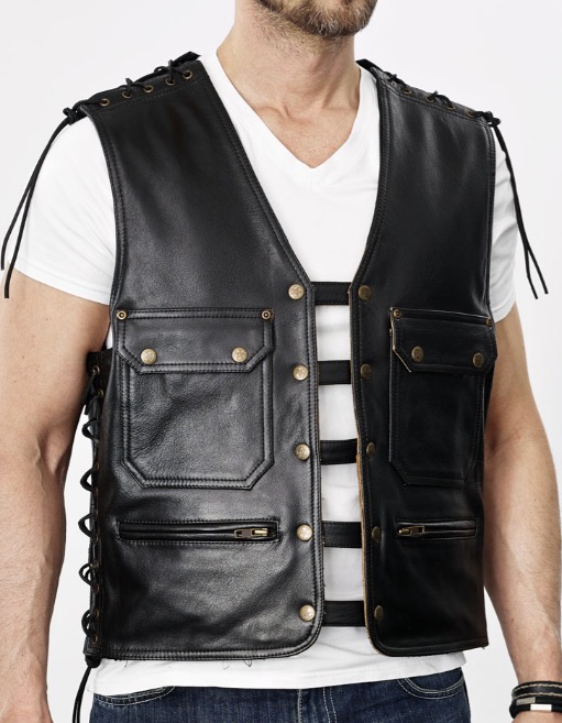 Mc Vest Tony Svart Skinnvest Mcv