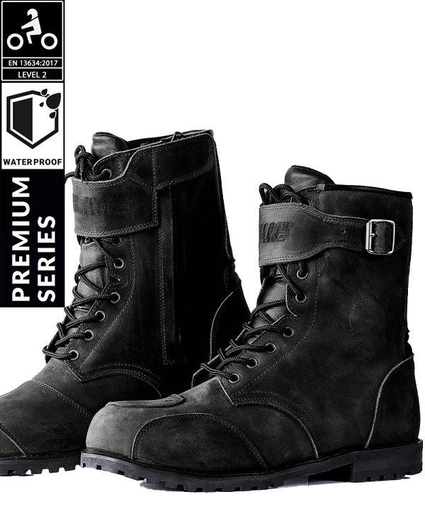 Black Distressed Ce-Level 2 Vanntette Mc-Støvler