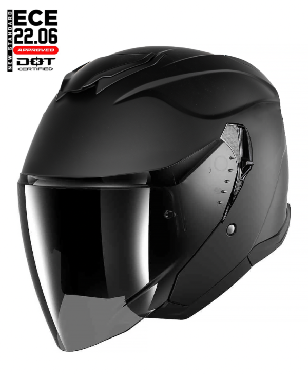 Stealthpilot Dark Jet Sv Black Matt Ece22-06 Jet Mc Hjelm Mcv