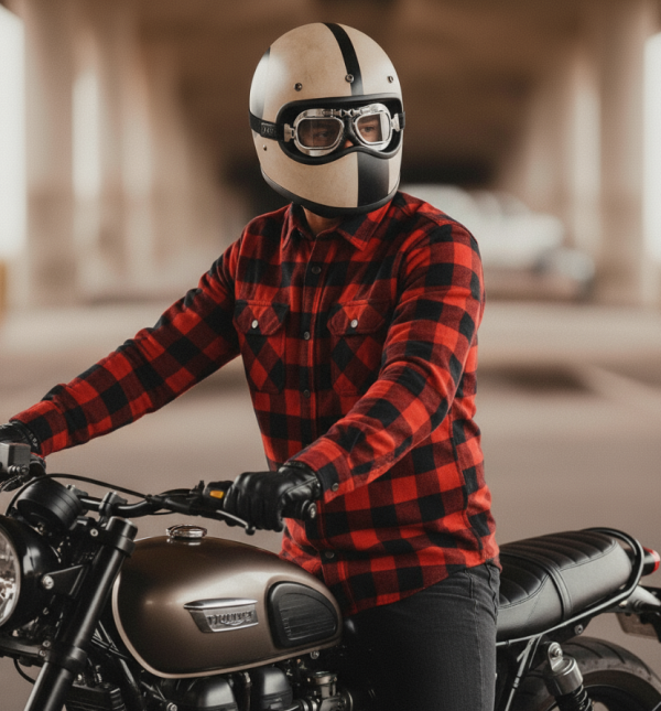 Kevlar Skjorte Rød Svart Ce 17092:2020 Flanell Mc Skjorte - Mcv