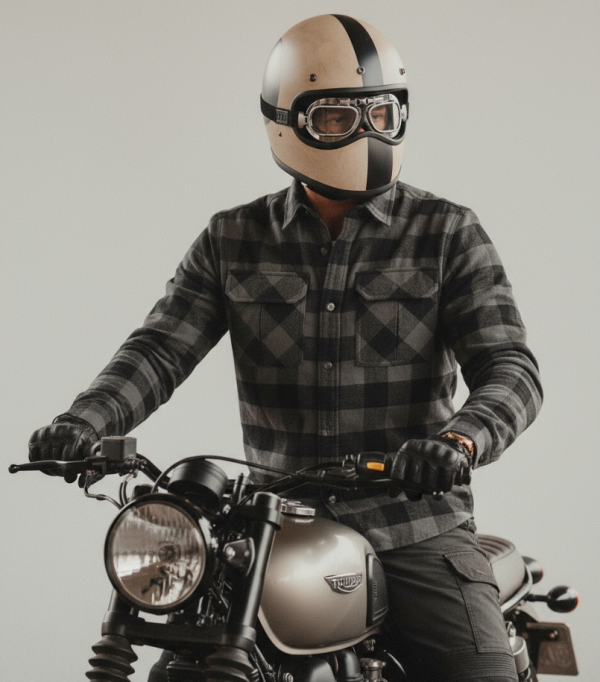 Kevlar Skjorte Grå Svart Ce 17092:2020 Flanell Mc Skjorte - Mcv