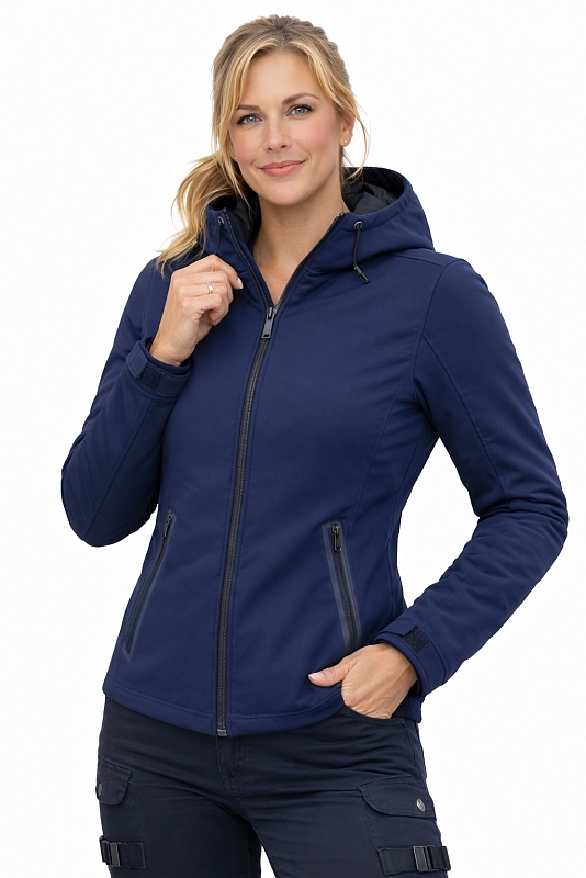 Lady Bandit Armor Navyblue Softshell Ce-Aa Allvær Motorsykkeljakke