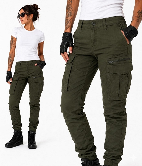 Lady Streetcargo Armygreen Ce-Aa Vannavvisende Kevlar Mc Bukse
