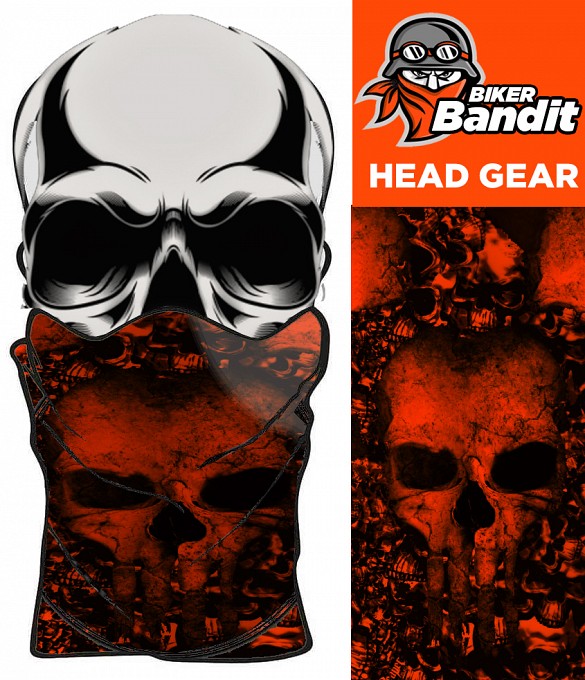 Hd Bandit Orange Skull Dorg Bandanna Hals Tube Hals Varmere Balaclava