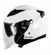 Shox Defender Solid Open Face Ece R22.06 Gloss White Jet Mc Hjelm