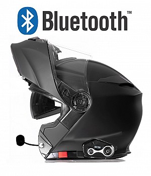 Rs-982 Bluetooth Matt Black S8x Bluetooth 5.0 Motorsykkelhjelm