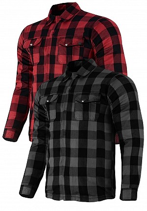 Biker-shirt Red/grey Ce-a Flanell Mcskjorte