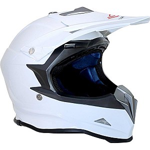 Shiro Mx-307 Motorcross White Cross Hjelm