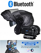 Bluetooth S3 5.0 Optimus Ii Destination Matt Titanium Intercom Motorsykkelhjelm